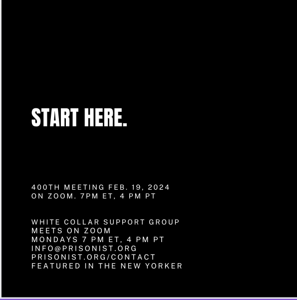 “Start Here”. The Evolution of Our White Collar Support Group’s New Tag Line